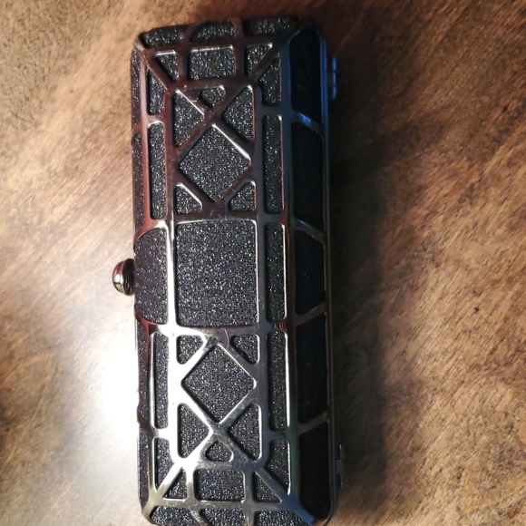 Bebe black metal geometric clutch - Picture 3 of 9